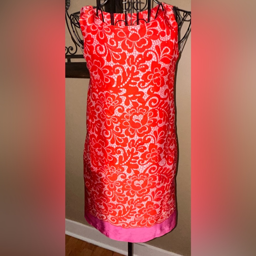 Gap Kids Red & Pink Satin like Dress with liner and tool. Girls size 10